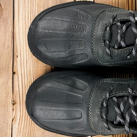 Clarks Men’s 8 Bowman Peak Black Leather High Top Casual Lace Up Duck Boots - Picture 6 of 11